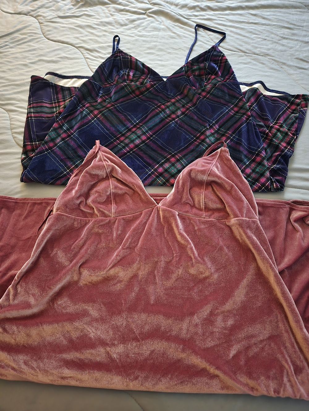 Victoria's Secret Mauve And Plaid Velvet Night Dress